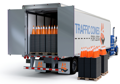 Truckload, 36" Orange Traffic Cones, 12lbs black base, 6" reflective collar