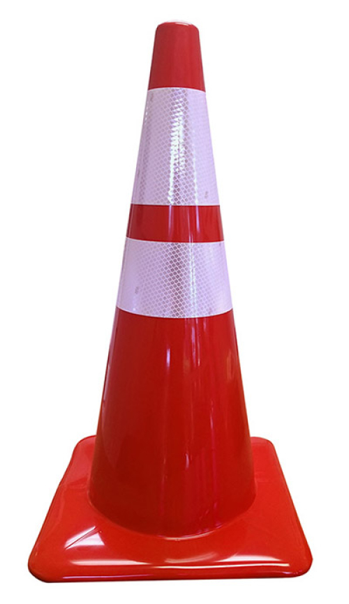 Lakeside 28" 7 lbs Red Traffic Cone w/4" & 6" Reflective Collars