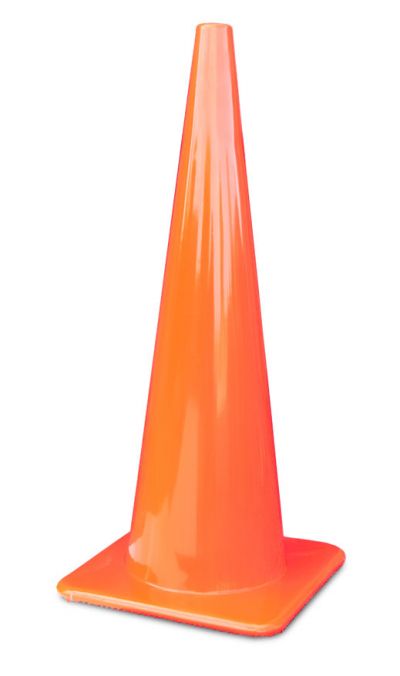 36" All Orange Traffic Cone Made in USA