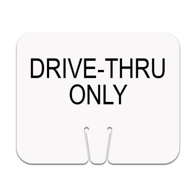 Traffic Cone Sign - Drive-Thru Only (No Border)