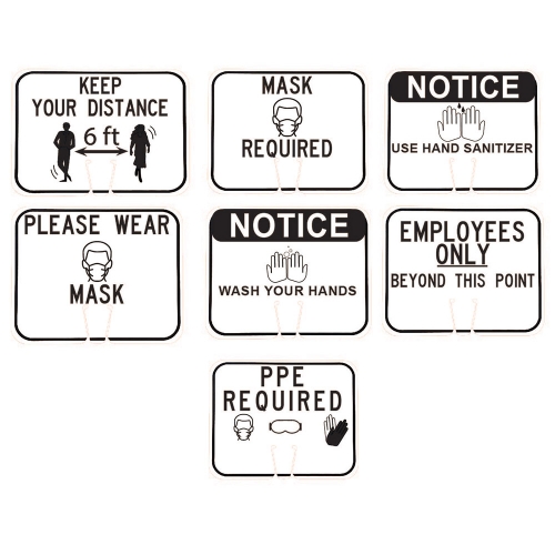 White Traffic Cone Sign - Select Essential Text