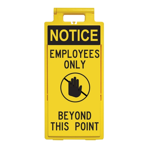 Lamba Floor Stand - Notice Employees Only Beyond This Point