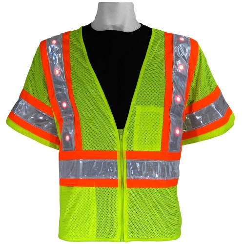 Global Glove FrogWear Type R Class 3 LED Hi Vis Mesh Safety Vest