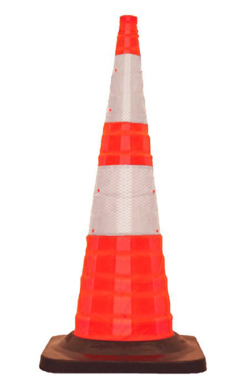 36" Reflective Collapsible Pop Up Traffic Cone w/LED Light  (Pack of 5)