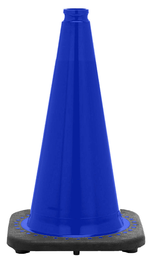 18" Navy Blue Traffic Cone, 3 lb Black Base