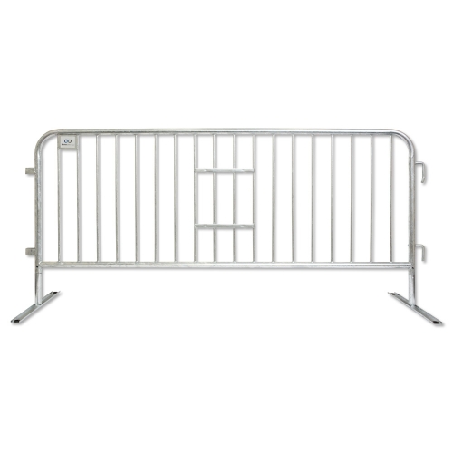 8ft Heavy Duty Galvanized Steel Barricade w/Flat Feet