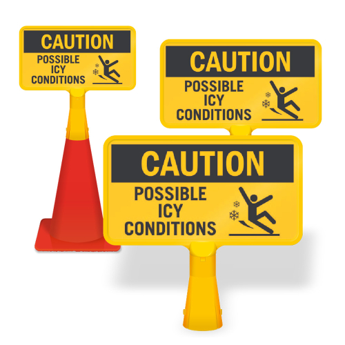 ConeBoss Sign: Caution - Possible Icy Conditions
