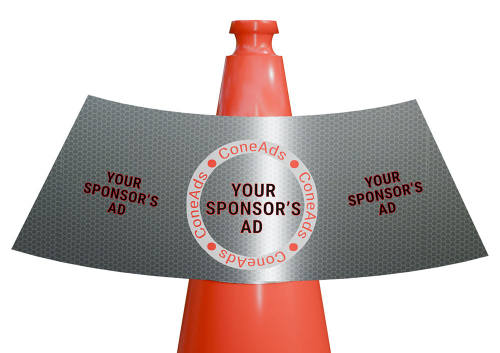 ConeAds Custom 6" Cone Collar Sleeve for 28" Traffic Cones - 1000 Pack