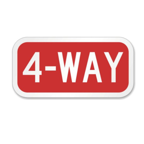4-Way STOP Sign Companion Aluminum Sign