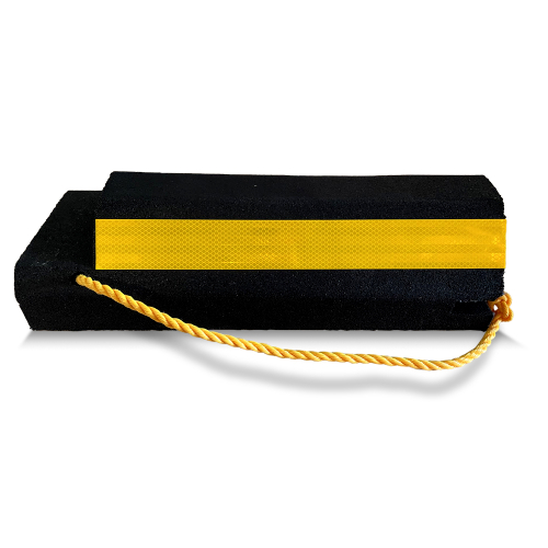 Recycled Rubber Wheel Chock w/Rope - 20 inch