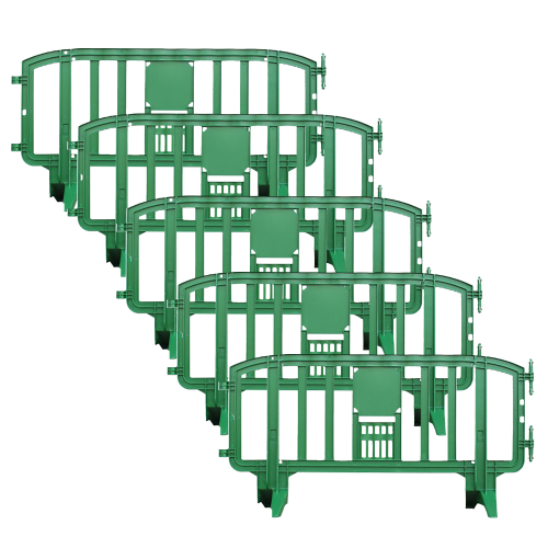 Green Movit Plastic Crowd Control Barricade - 30 Pack Pallet