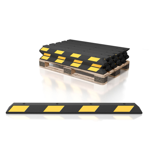 6ft Black Reflective Rubber Parking Block Bundle - 30 Pack