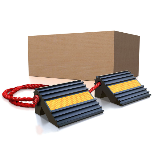 4" Aircraft Wheel Chocks Pair w/Connecting Rope Handle - 15 Pair Pack