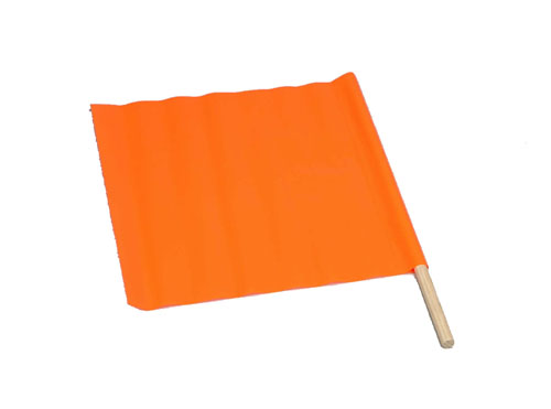 18" x 18" Orange Vinyl Warning Flag w/24" Dowel 