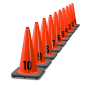 Sequentially Numbered 18" Traffic Cones, 3 lb Black Base - 1-10