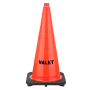 28" Valet STENCIL Traffic Cone, 7 lb Black Base