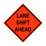 Lane Shift Ahead Roll-Up Traffic Sign