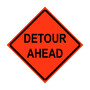 Detour Ahead Roll-Up Traffic Sign