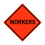 Workers Roll-Up Traffic Sign