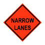 Narrow Lanes Roll-Up Traffic Sign