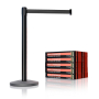 Retractable Belt No-Lean Stanchions - Premium Black Finish 10 Pack