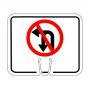 Traffic Cone Sign - NO LEFT OR U-TURN