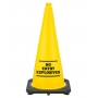 28" Yellow No Entry Explosives STENCIL Traffic Cone, 7 lb Black Base