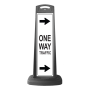 Black Reflective Vertical Sign Panel w/Base Option - One Way Traffic w/Arrows