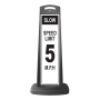 Black Reflective Vertical Sign Panel w/Base Option - Slow Speed Limit 5 mph