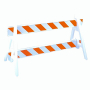 A-Frame Barricade w/Two Legs, Two I-Beams - Length and Reflective Options 