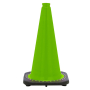 18" Lime Green Traffic Cone, 3 lb Black Base