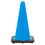 18" Sky Blue Traffic Cone, 3 lb Black Base
