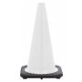 18" White Traffic Cone, 3 lb Black Base