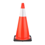 28" Orange Traffic Cone, 5.5 lb Black Base, w/6" Reflective Collar