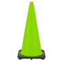 28" Lime Green Traffic Cone, 7 lb Black Base