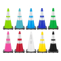 28" Color Traffic Cone, 7 lb Black Base, w/6" & 4" Reflective Collars