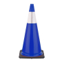 28" Navy Blue Traffic Cone, 7 lb Black Base,  w/6" Reflective Collar