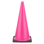 28" Pink Traffic Cone, 7 lb Black Base