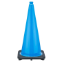28" Sky Blue Traffic Cone, 7 lb Black Base