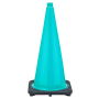 28" Turquoise Traffic Cone, 7 lb Black Base