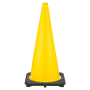 28" Yellow Traffic Cone, 7 lb Black Base