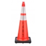 FL DOT 36" Orange Traffic Cone, 12 lb Black Base, w/6" & 4" 3M Reflective Collars