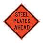 Steel Plates Ahead Roll-Up Traffic Sign