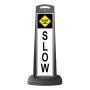 Black Reflective Vertical Sign Panel w/Base Option - Bump Slow