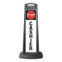 Black Reflective Vertical Sign Panel w/Base Option - Stop Sign Cashier