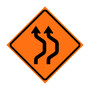 Two Lane Double Reverse Curve Right Symbol Roll-Up Traffic Sign