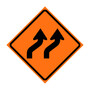 Two Lane Reverse Curve Right Symbol Roll-Up Traffic Sign