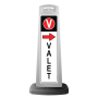 White Reflective Vertical Sign Panel w/Base Option - Valet & Red Arrow