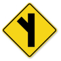 Official MUTCD Side Road at Angle (Left) Sign 