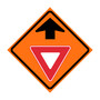 Yield Ahead Symbol Roll-Up Traffic Sign